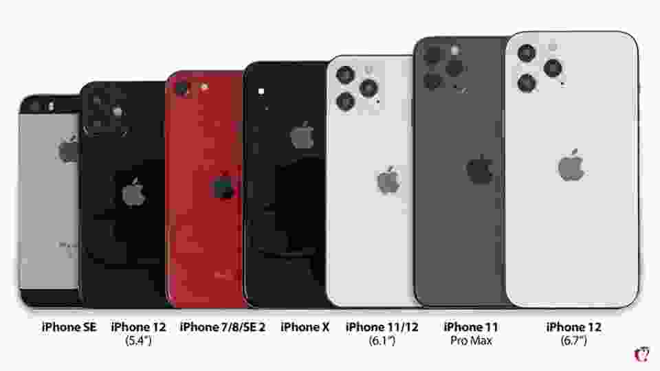 Đọ kích thước iPhone 12 với iPhone SE, 7, 8, SE 2020, X, 11 ...