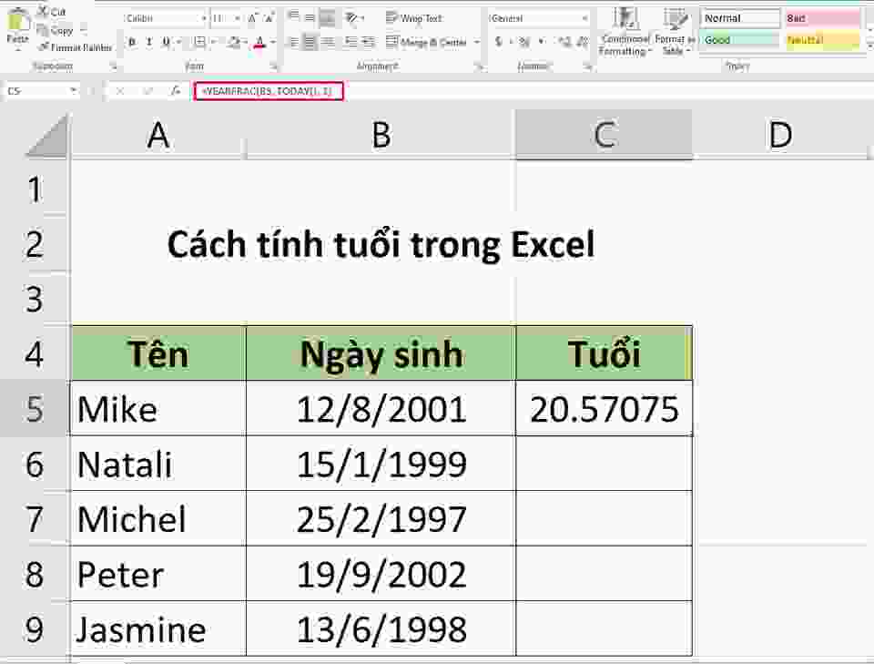 Cách theo dõi sinh nhật nhân viên học sinh trong Excel  QuanTriMangcom