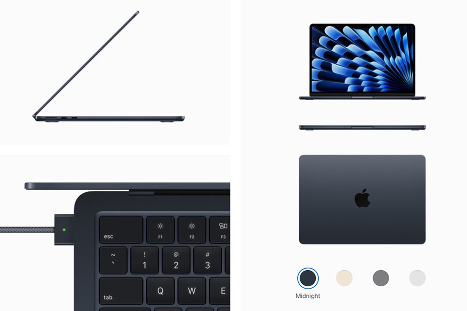 MacBook Air 15 inch M2 2023 với bốn màu sắc
