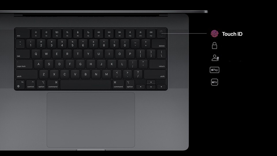 Keyboard và Touch ID trên MacBook Pro 2023 14 inch M2 Pro