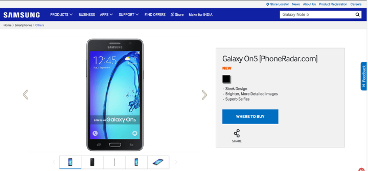 Rò rỉ thông tin, hình ảnh chính thức của Galaxy On 5 và On 7