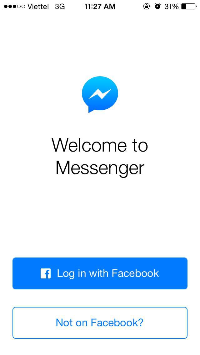 Nhấn OK để bắt đầu đăng nhập Messenger bằng tài khoản Facebok khác