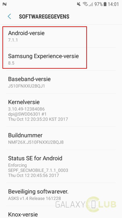 Galaxy J5 2016 được lên đời Android 7.1.1, giao diện như Galaxy Note 8