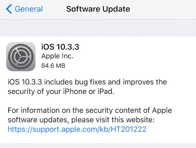 Những điều cần làm sau khi cập nhật iOS 10.3.3 0