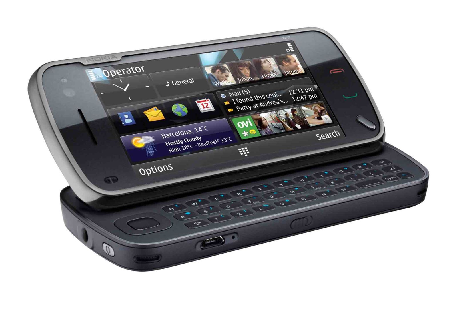 Kết hợp bàn phím QWERTY với màn hình cảm ứng, N97 làm mê đắm giới công nghệ