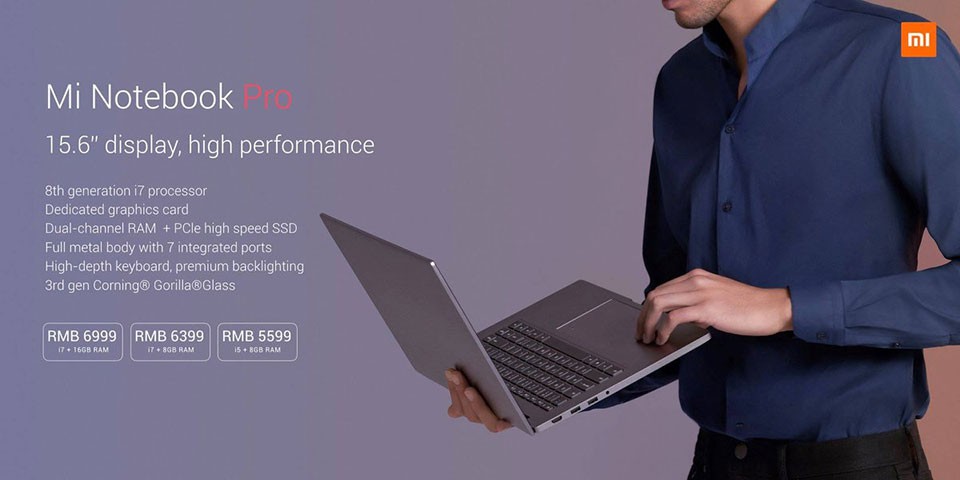 Xiaomi Mi NoteBook Pro ra mắt: Màn 15.6 inch, chip i7