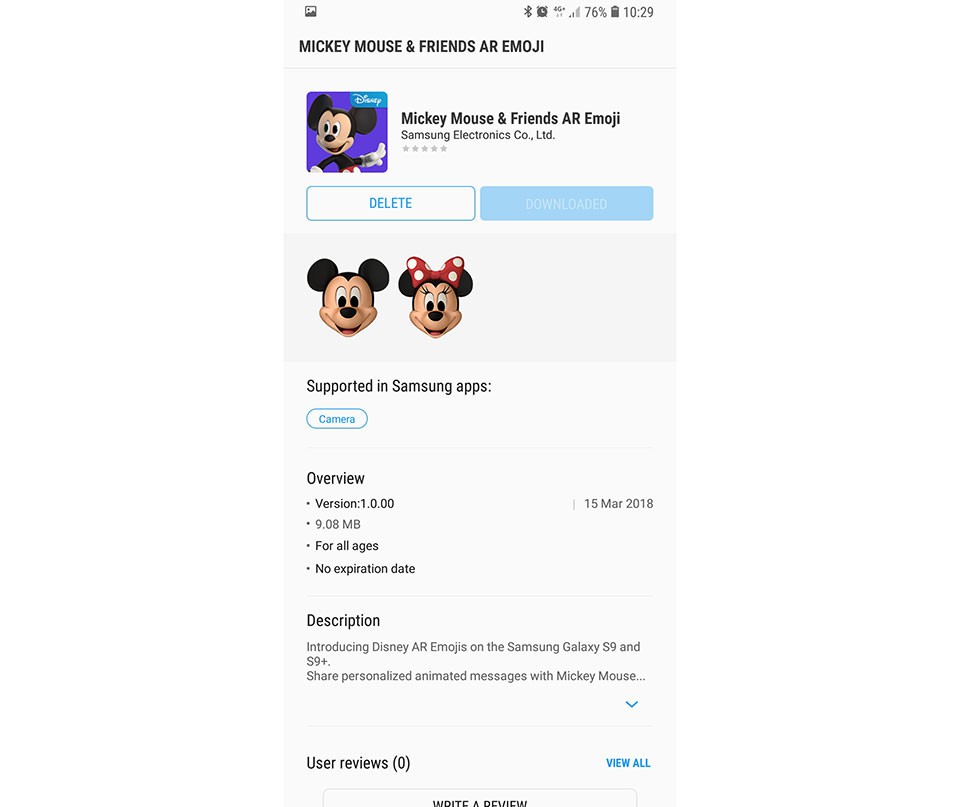 Mickey Mouse và Minnie Mouse AR Emoji trên Galaxy S9