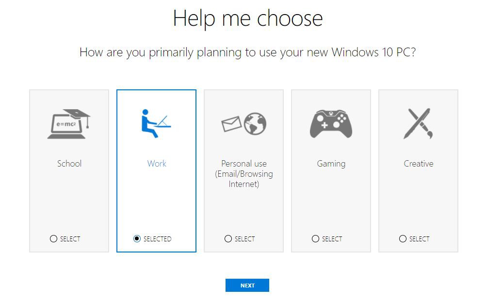 Mẹo sử dụng công cụ Help Me Choose của Microsoft