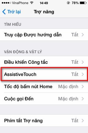 Hướng dẫn cách bật nút home ảo trên iPhone 7