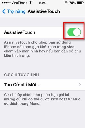 Hướng dẫn cách bật nút home ảo trên iPhone 7