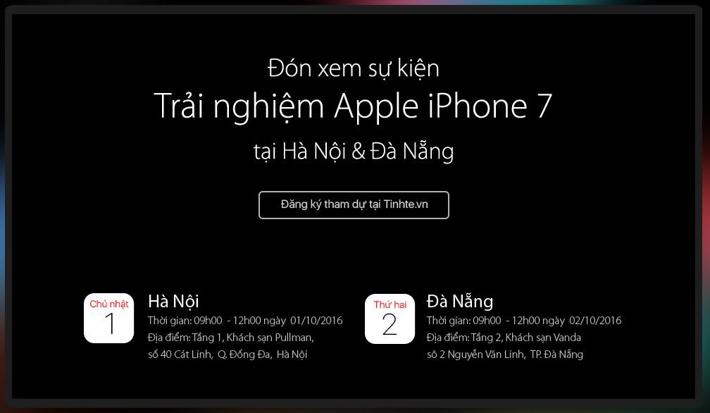Chương trình trải nghiệm Apple iPhone 7