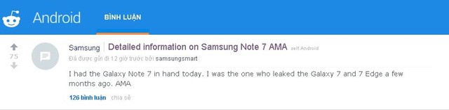 Hỏi đáp thông tin với người “trên tay” Note 7 đầu tiên trên thế giới