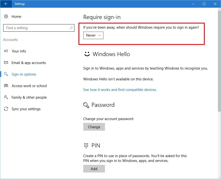 Hướng dẫn tắt hỏi mật khẩu khi mở máy từ trạng thái sleep trên Windows 10 1