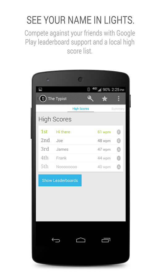 Ứng dụng đo tốc độ gõ phím trên smartphone Android 5