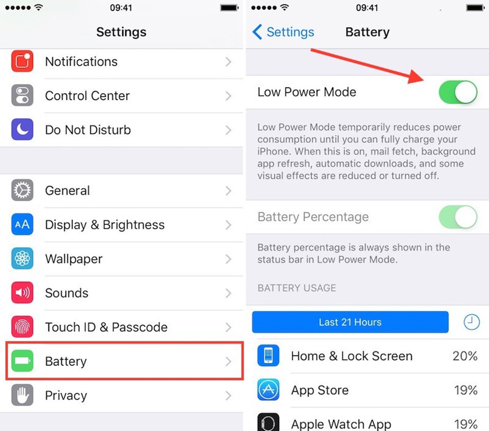 Bật chế độ Low Power Mode và Night Shift để tiết kiệm pin cho iPhone 7 và 7 Plus