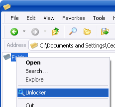 Nhấp chuột phải vào thư mục không thể xóa file trong máy tính và chọn Unlocker