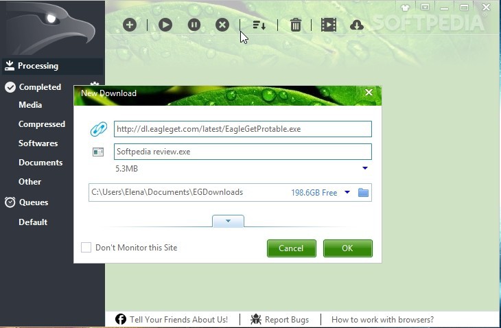 Giao diện phần mềm download Eagle Get