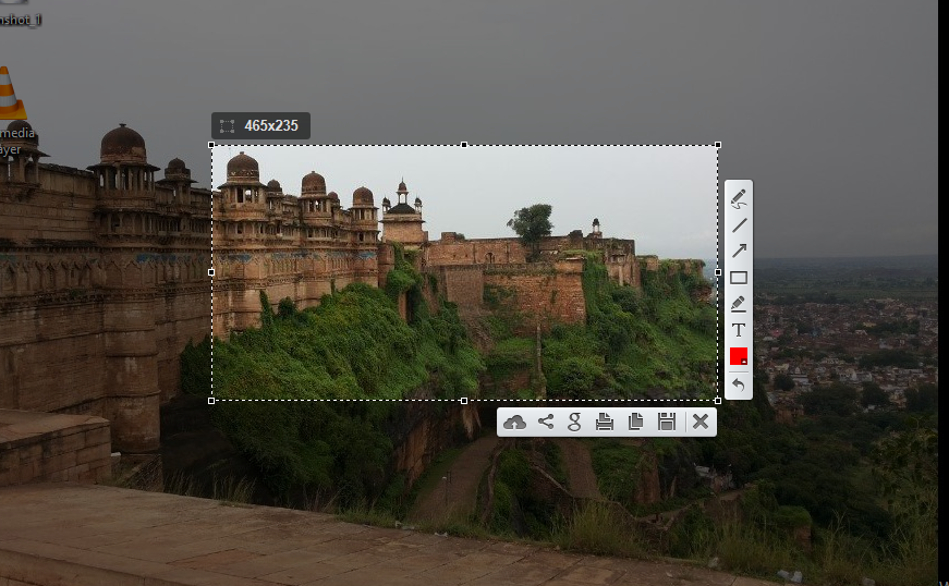 Giao diện phần mềm ảnh chụp màn hình Light shot