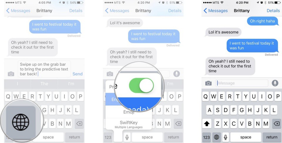 Thao tác tắt tiên đoán chữ trên iPhone từ bàn phím ảo