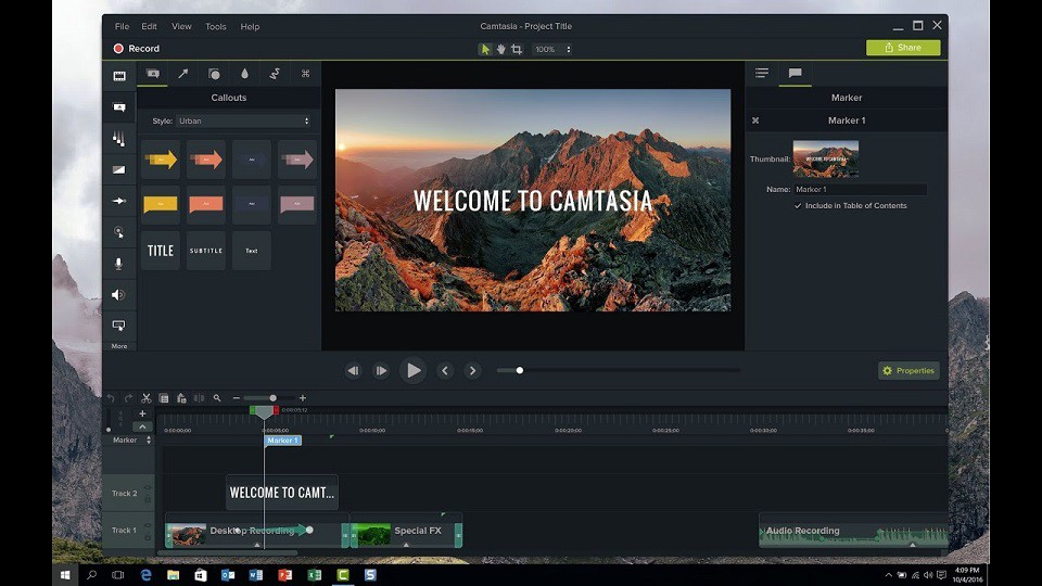 Phần mềm quay màn hình Camtasia Studio