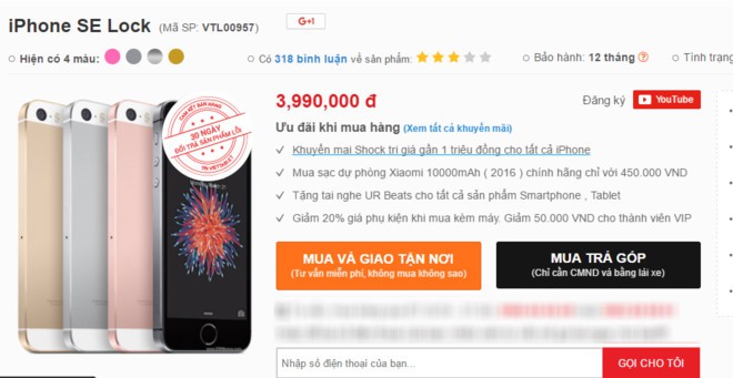iPhone SE giá chỉ 4 triệu hút khách hàng Việt
