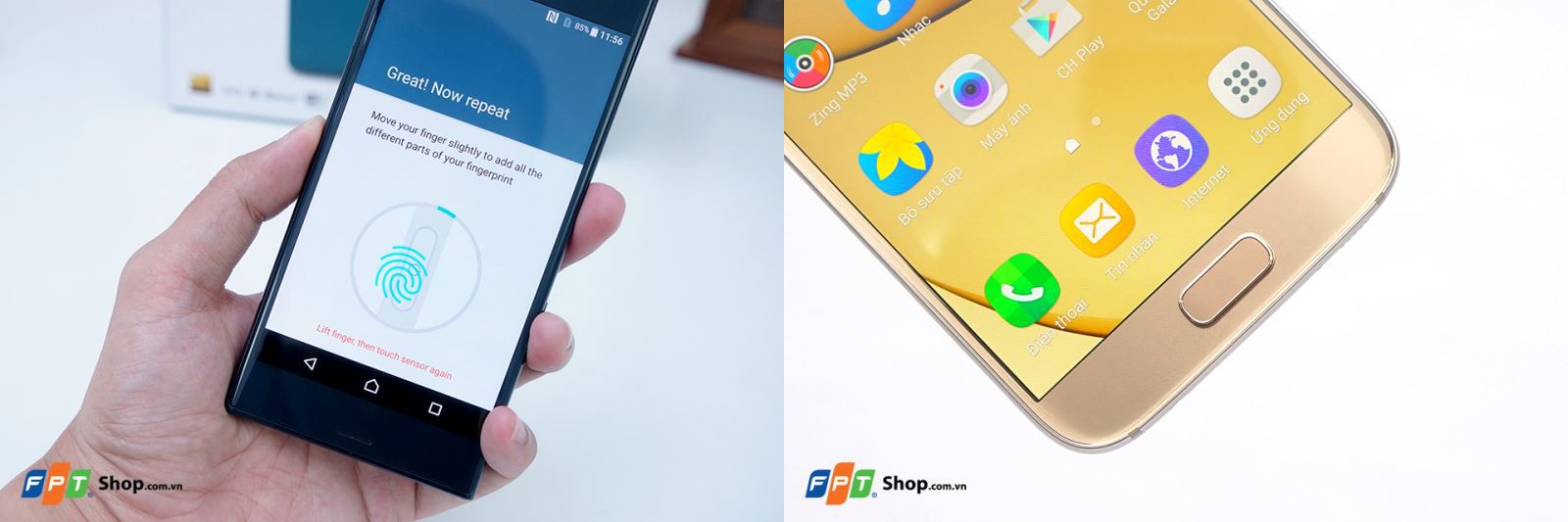 Xperia XZ và Galaxy S7 có vị trí đặt vân tay khác nhau