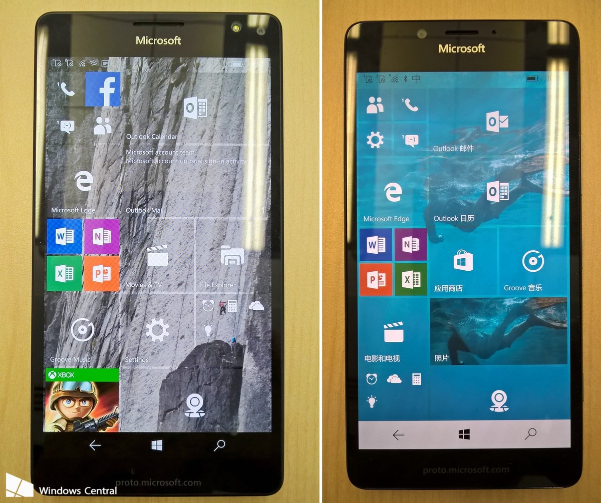 mặt trước Lumia 950 và Lumia 950 XL