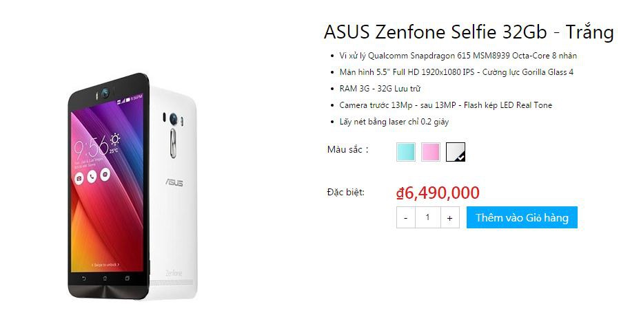 Giá Asus Zenfone Selfie