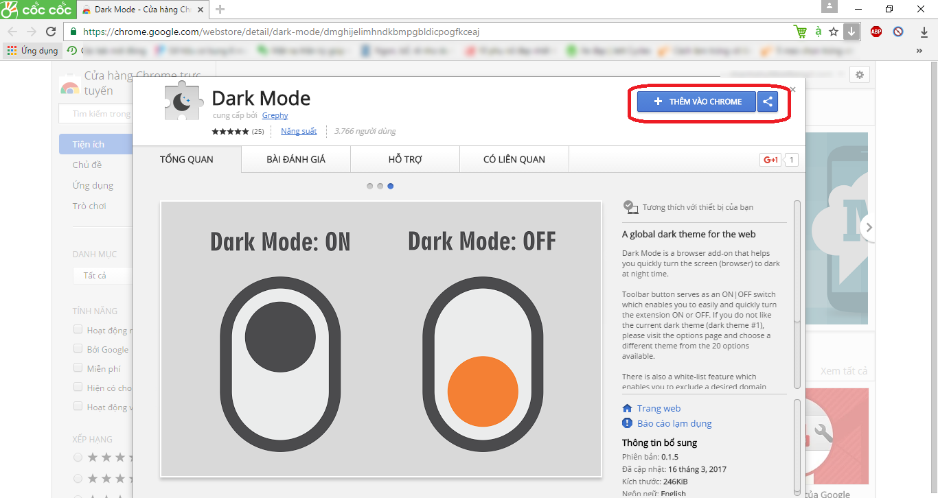 Giúp mắt thư giãn với chế độ Dark mode trên trình duyệt Web