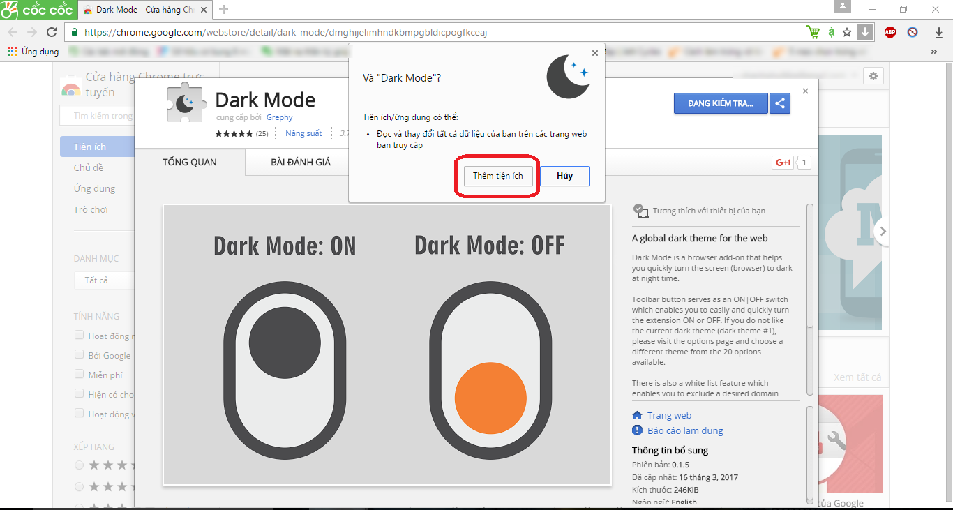 Giúp mắt thư giãn với chế độ Dark mode trên trình duyệt Web