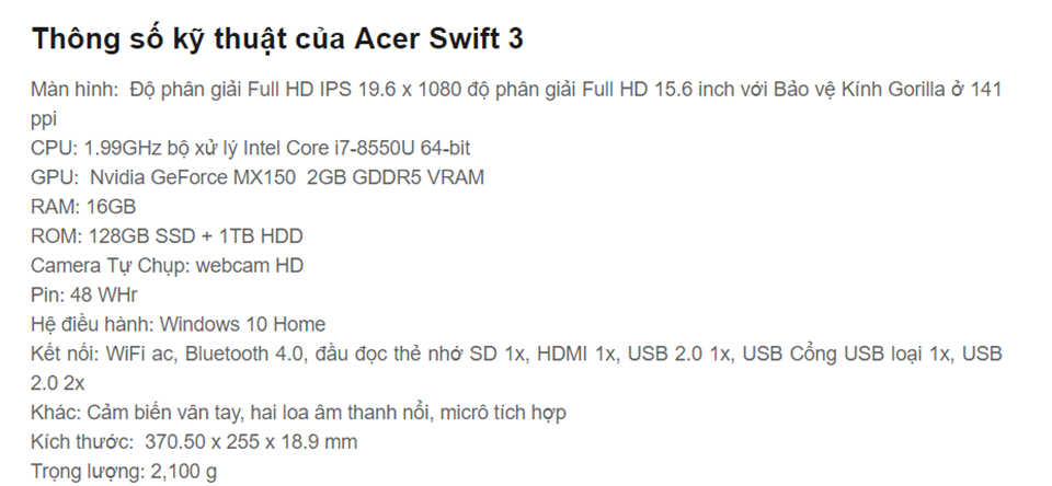 Đánh giá Acer Swift 3 (ảnh 7)