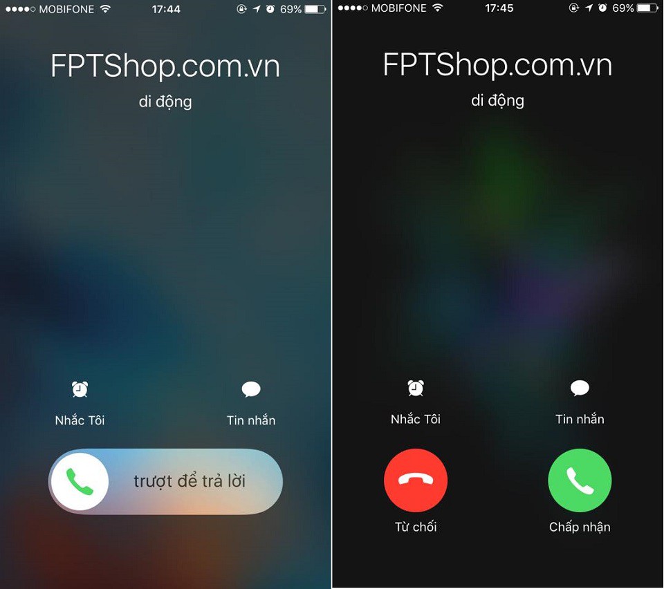 Vì sao iPhone có 2 màn hình trả lời cuộc gọi khác nhau?