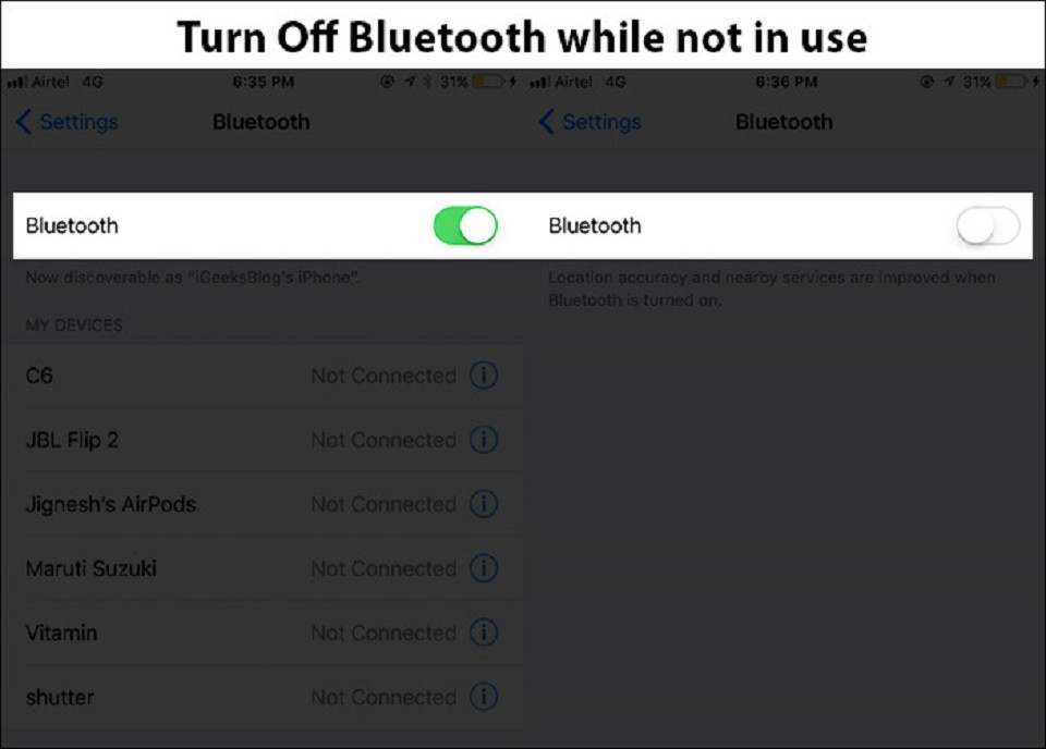 Wifi & Bluetooth: Hãy tắt khi không cần thiết