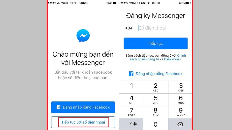 Sử dụng Messenger không cần tài khoản Facebook