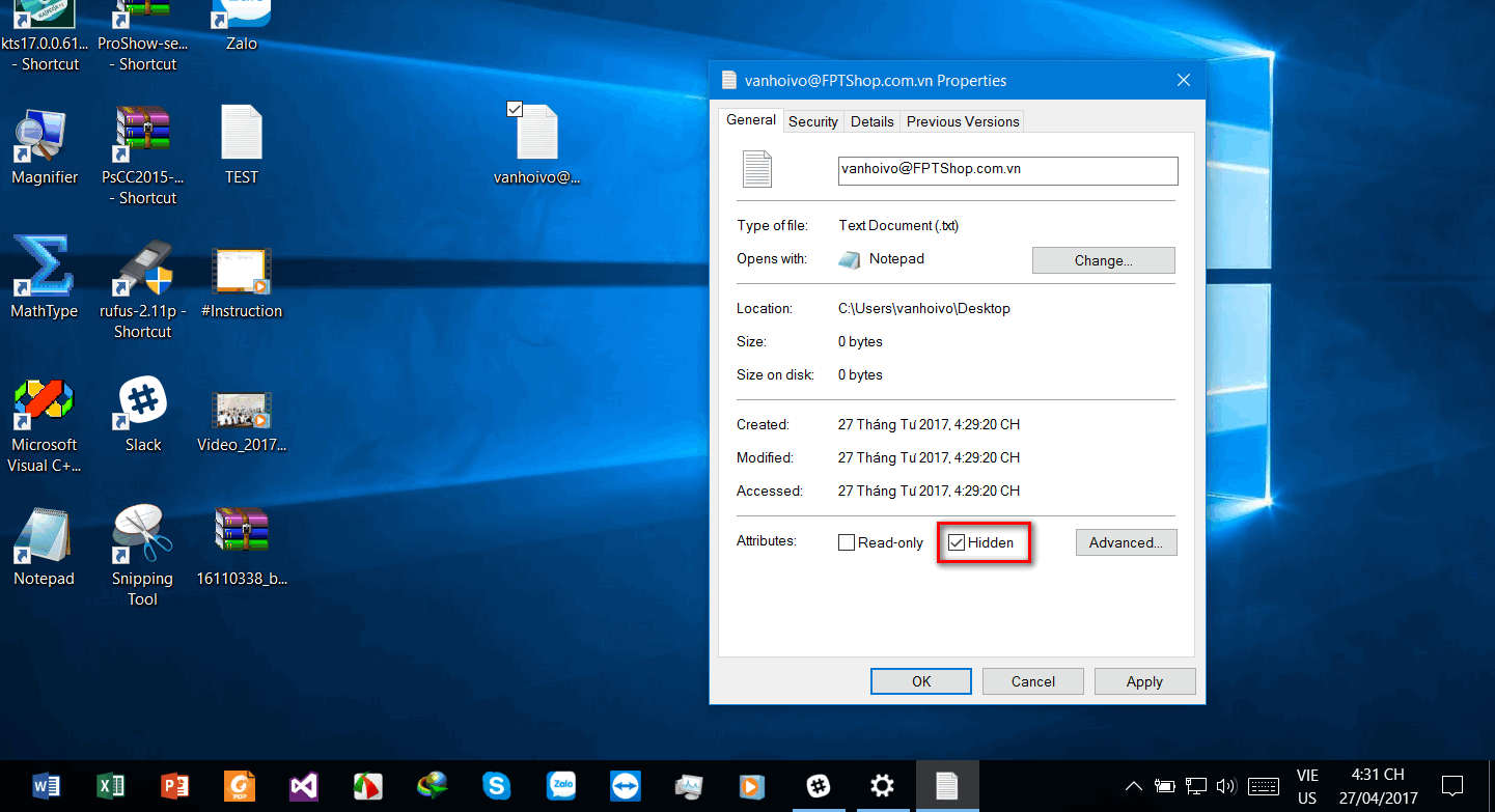 Mẹo ẩn và hiện file hoặc folder trên Windows 10 - Ảnh 2