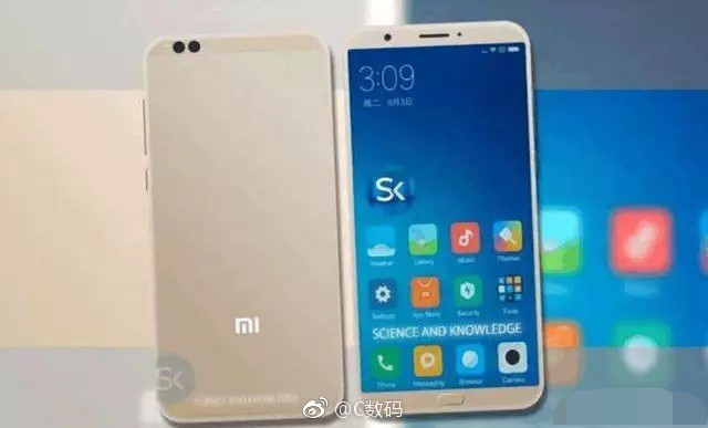 Xiaomi Mi6C viền siêu mỏng, camera kép lộ ảnh render