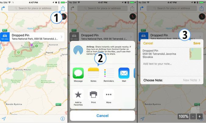 Chia sẻ vị trí của bạn qua Apple Maps
