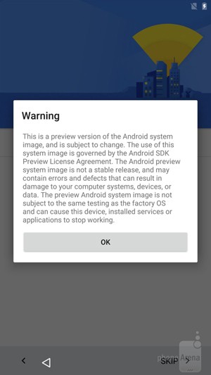 cảnh báo xuất hiện khi tiến hành cài đặt bản Android M Preview 
