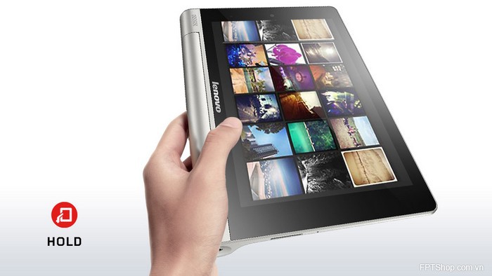 màn hình của Lenovo Yoga Tab 8 được thiết kế với chân đế