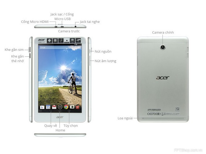 Thiết kế  Acer A1-841