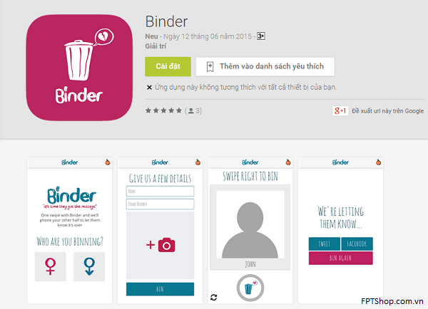 ứng dụng chia tay Binder