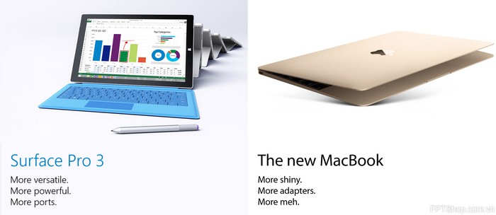 Surface Pro 3 và Macbook 12 inch
