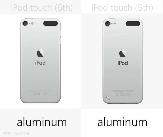 chất liệu Apple iPod Touch Gen 6 và iPod Touch Gen 5