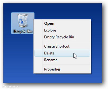 Xoá biểu tượng thùng rác trong Windows Vista