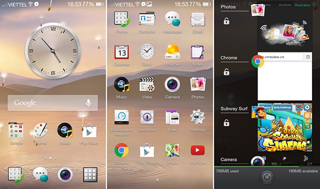 giao diện trên Oppo Find 7 và Sony Xperia Z2