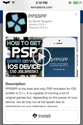 giả lập PSP trên iPhone