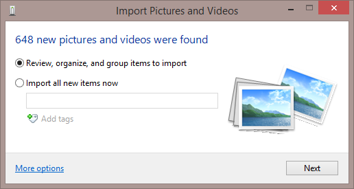 tính năng Import As Camera trên Windows