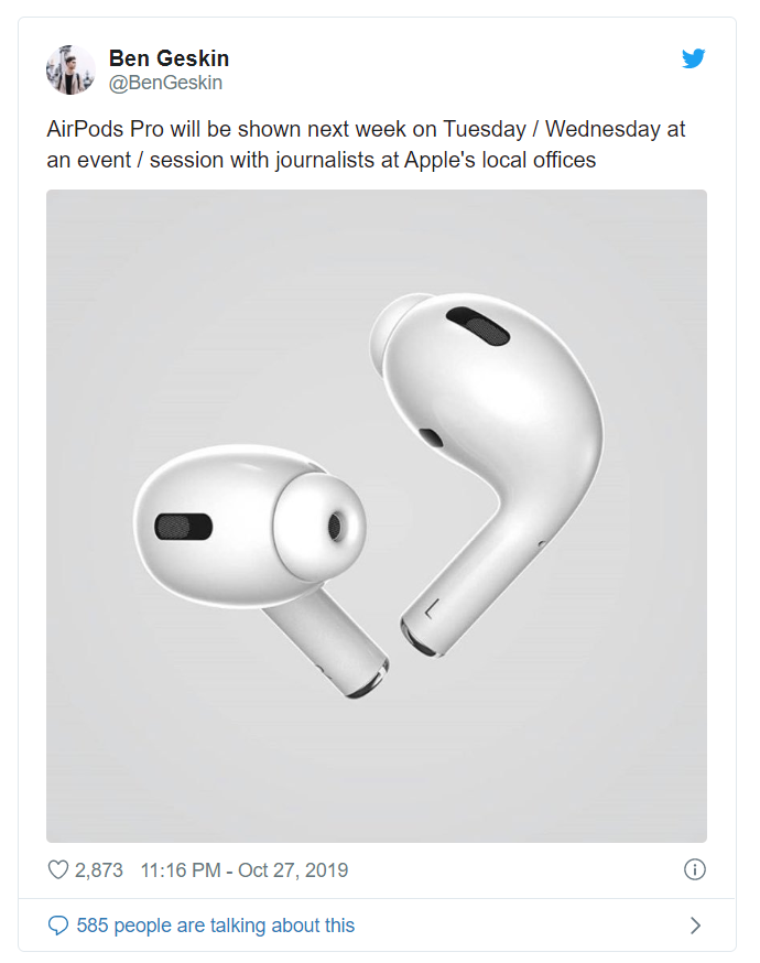 Apple sẽ ra mắt AirPods Pro ngay trong tuần này