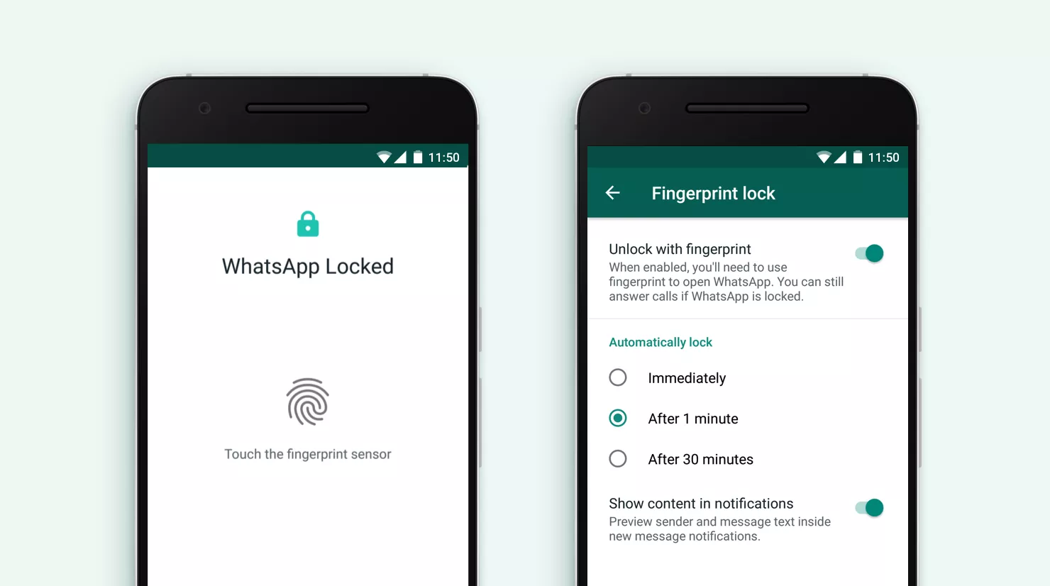 Cách bật mở khóa vân tay với WhatsApp trên Android