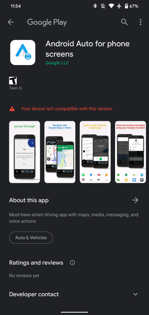 "Android Auto for phone screens" đã có trên Google Play